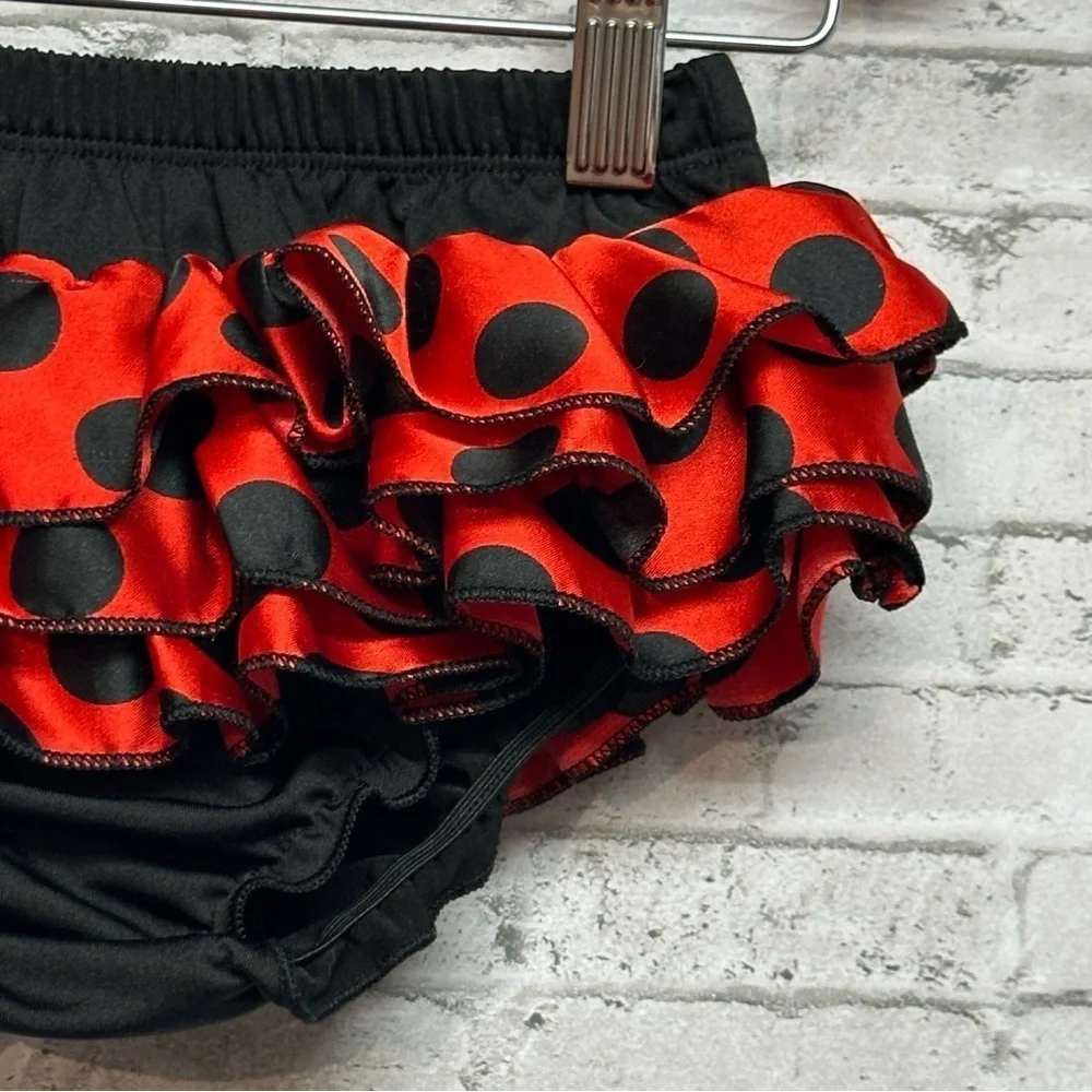 Toddler Tutu Size L (3T) Black Red Tiered Ruffles Dance Costume Tutu Skirt
